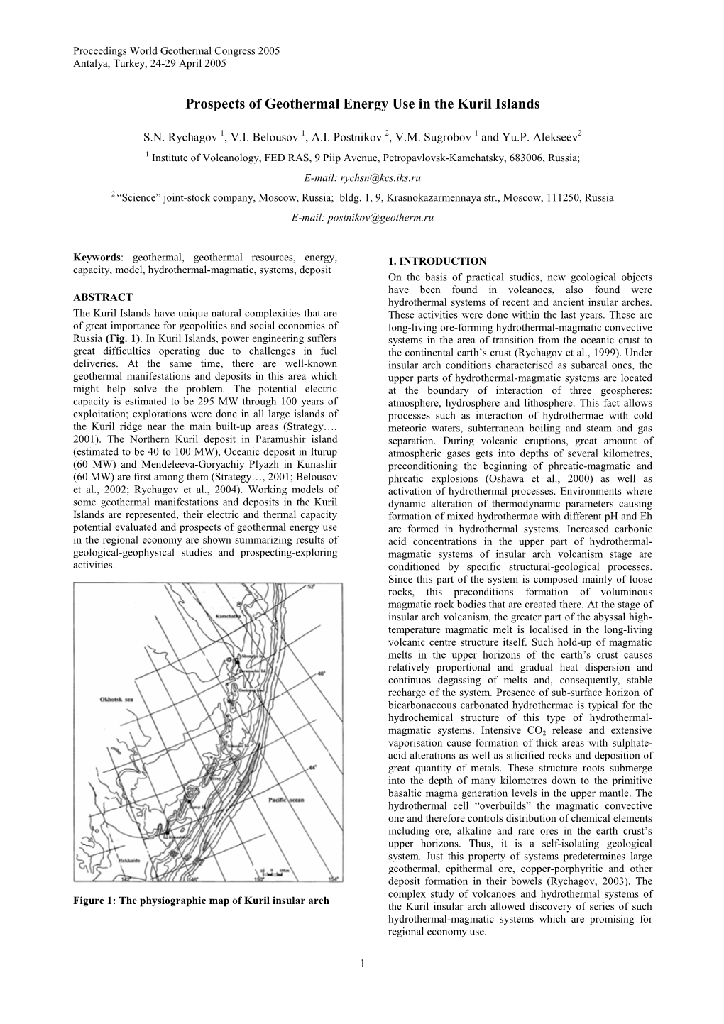 Prospects of Geothermal Energy Use in the Kuril Islands