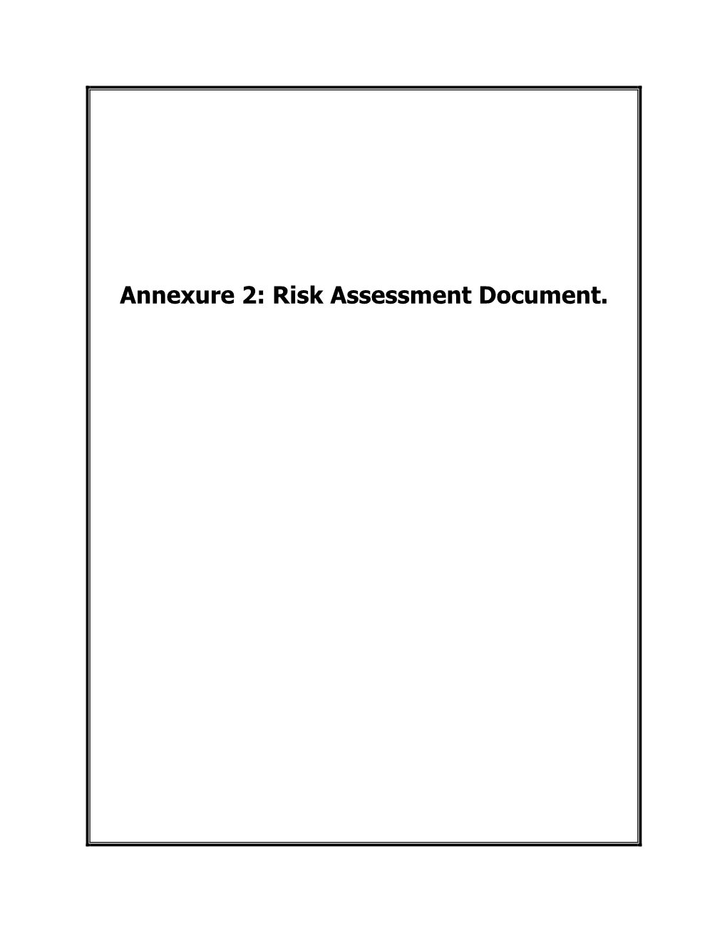 Annexure 2: Risk Assessment Document