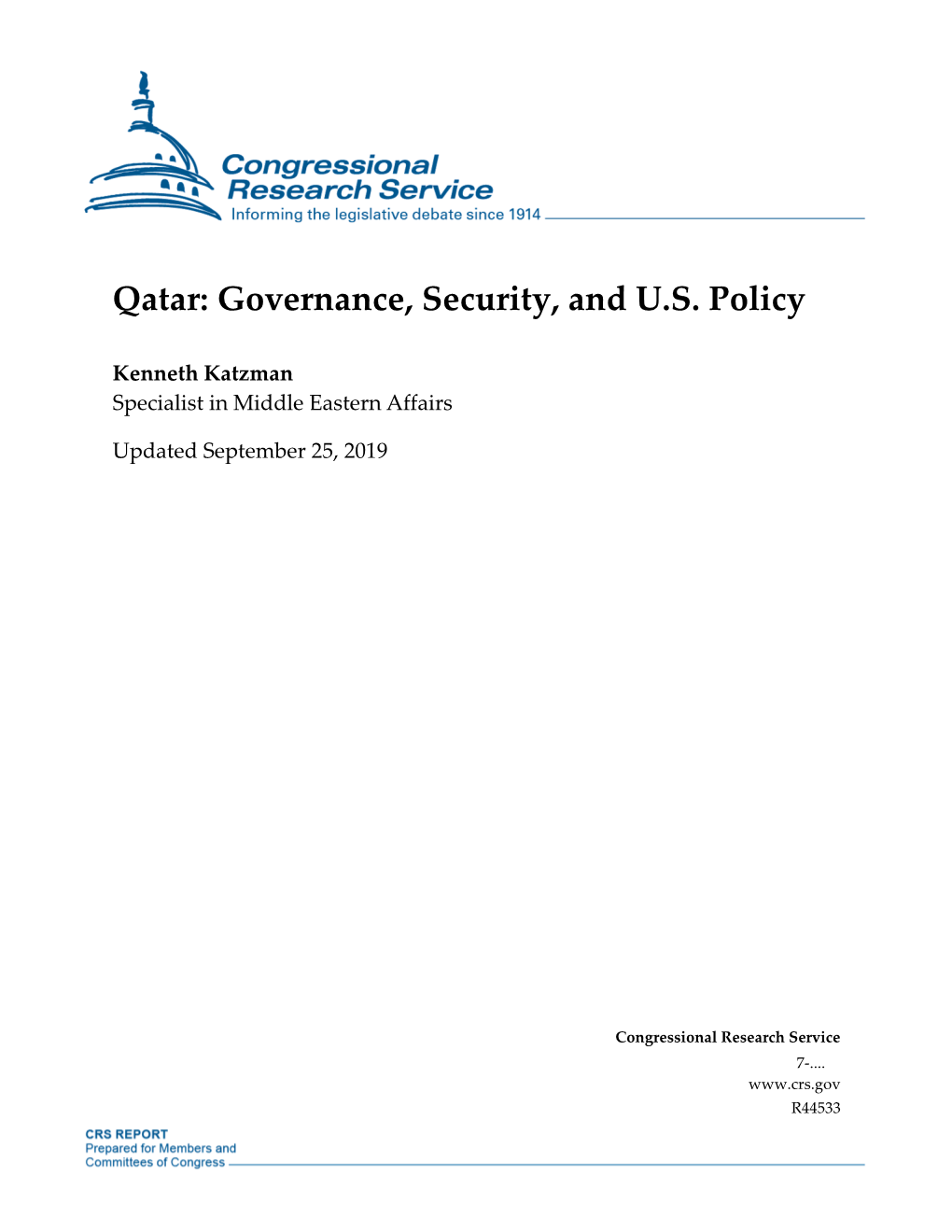 Qatar: Governance, Security, and U.S