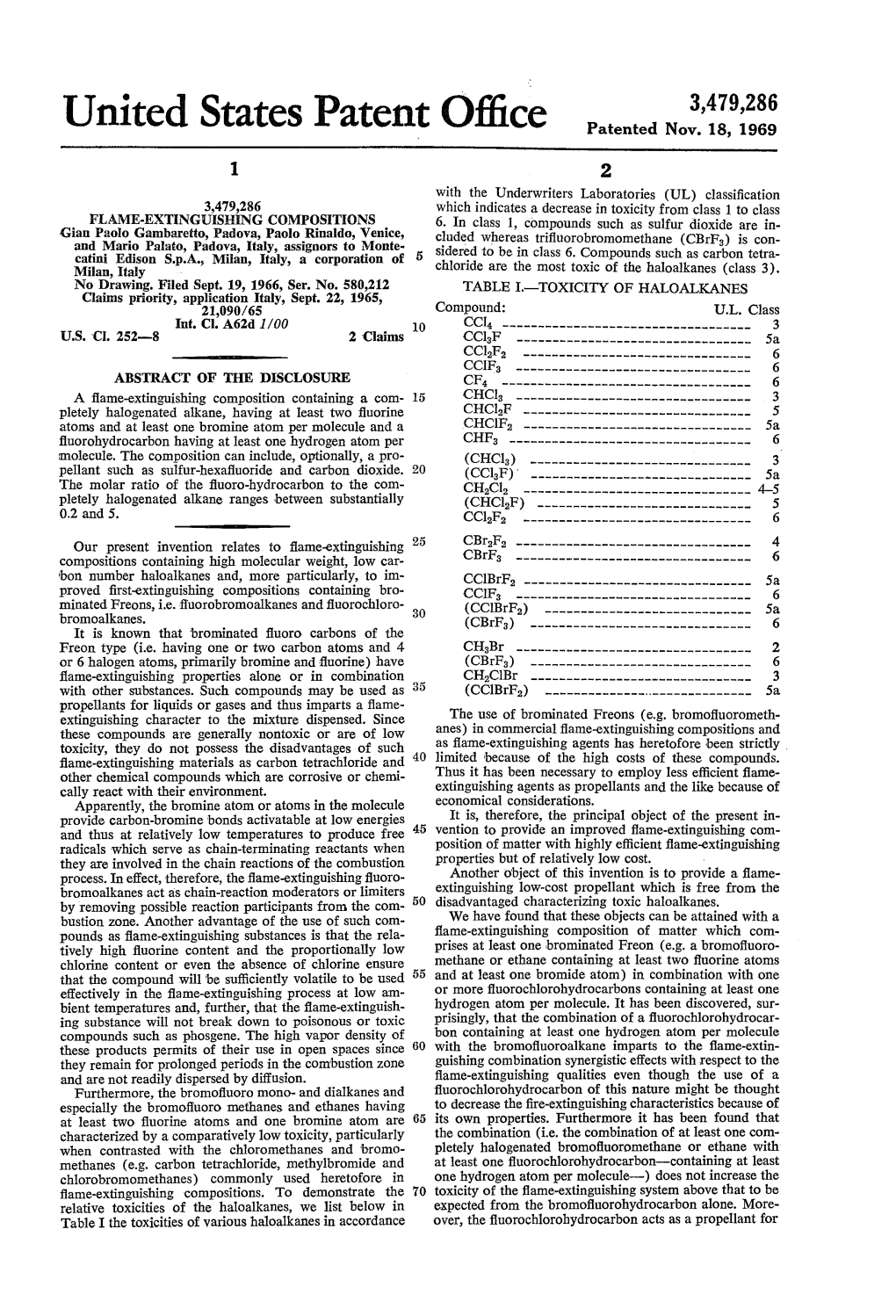 United States Patent 0 ""Lc€ Patented Nov