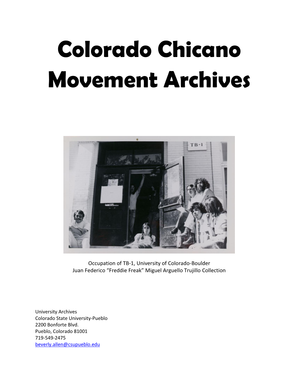 Colorado Chicano Movement Archives