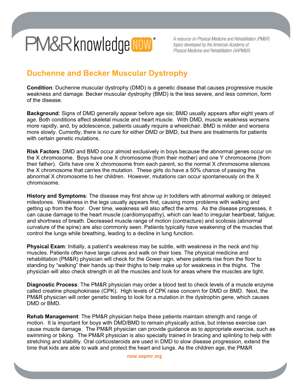 Duchenne and Becker Muscular Dystrophy