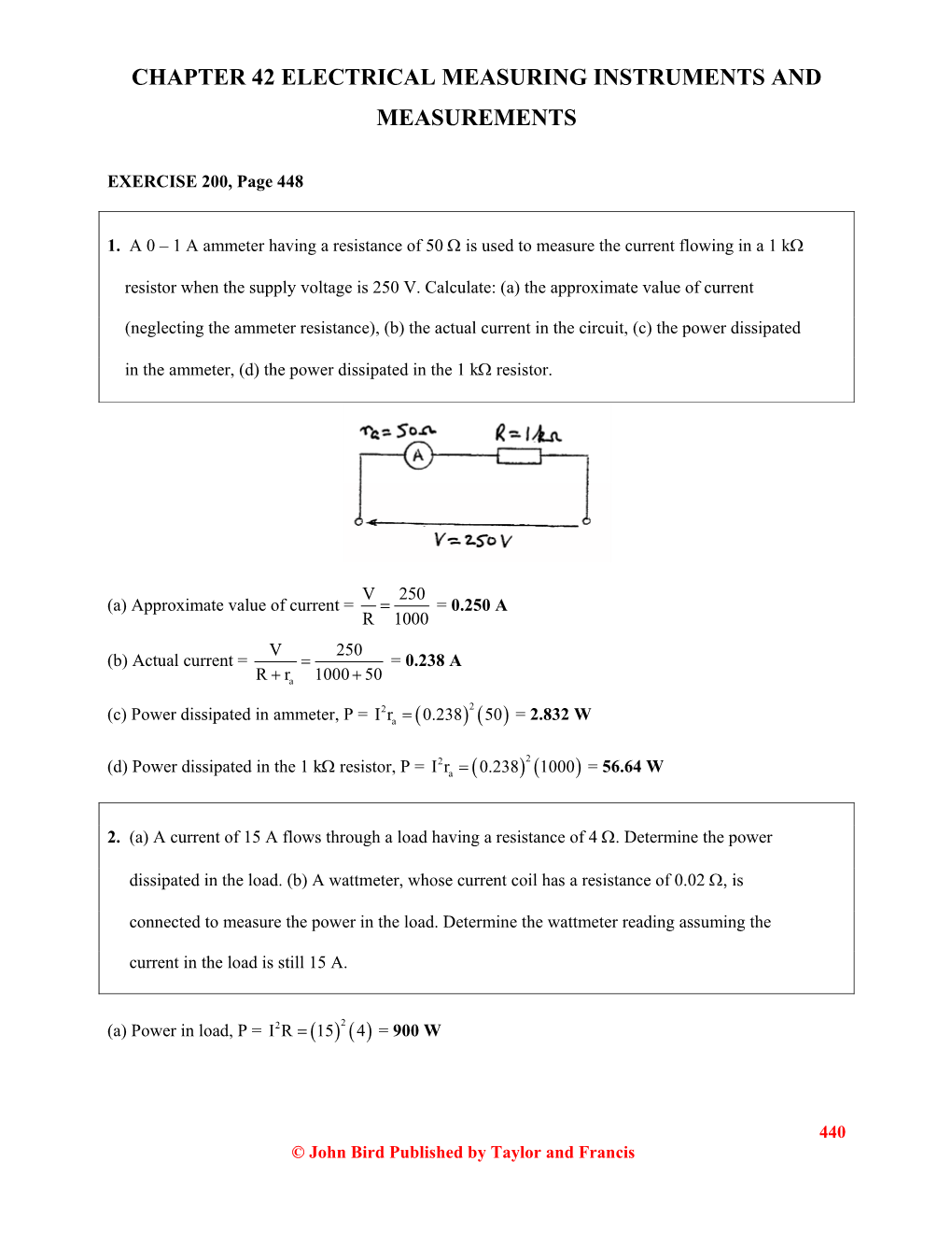 Chapter 42 Electrical Measuring Instruments and Measurements