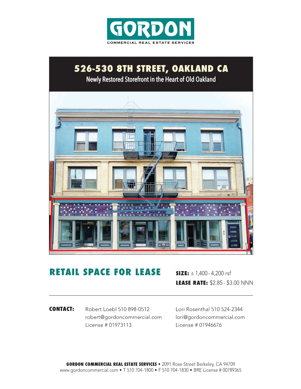 526-530 8Th Street, Oakland Ca Retail Space for Lease