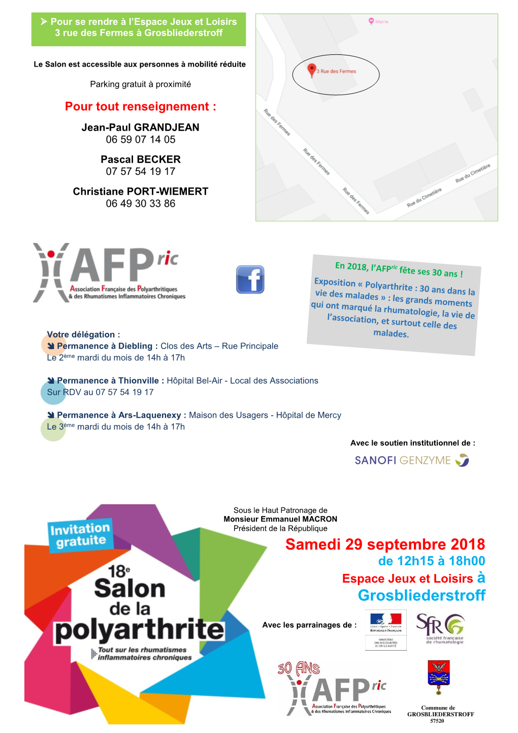 Salon Polyarthrite, Grosbliederstroff-Septembre 2018