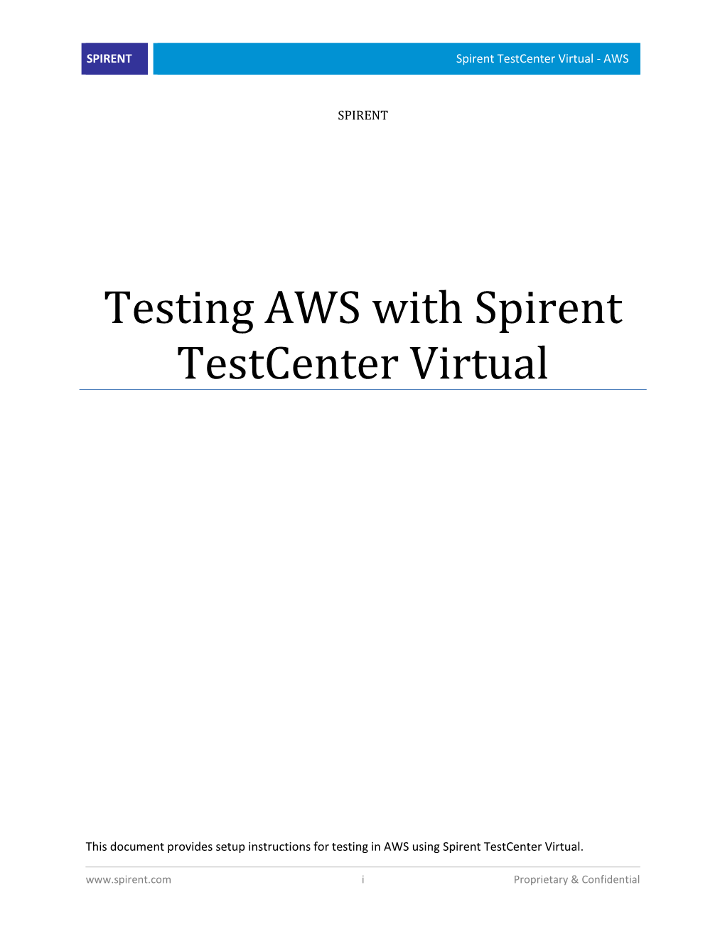 Testing AWS with Spirent Testcenter Virtual