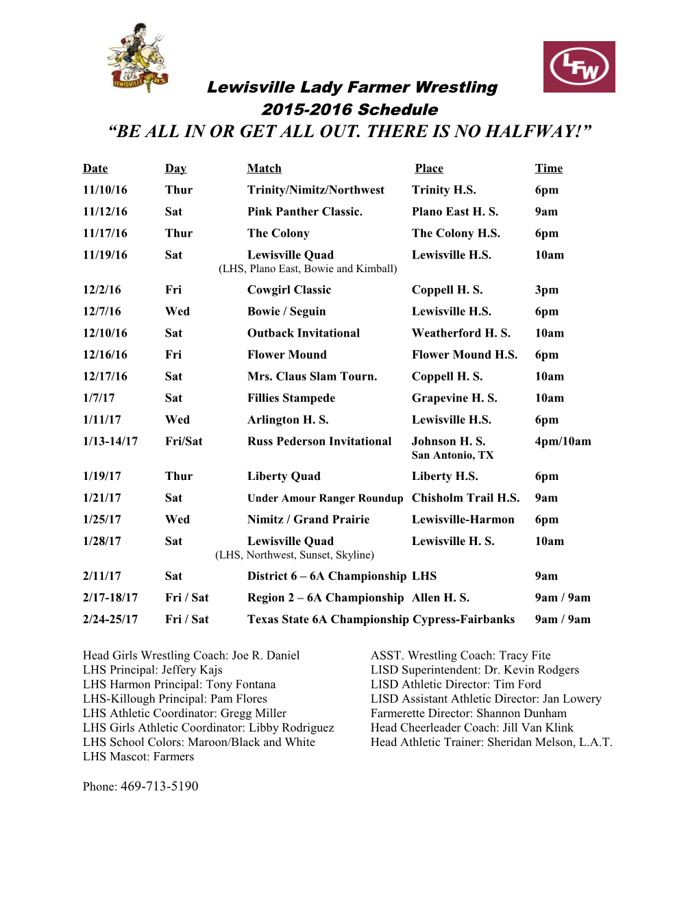 Cougar Men S Wrestling Schedule