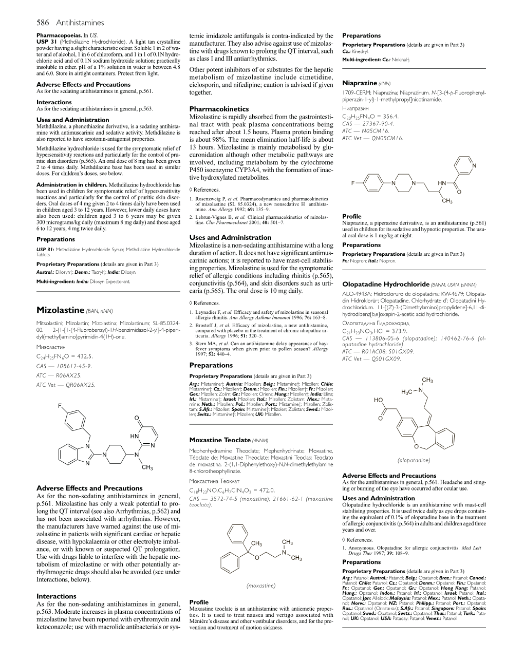 Niaprazine (Rinn) As for the Sedating Antihistamines in General, P.561