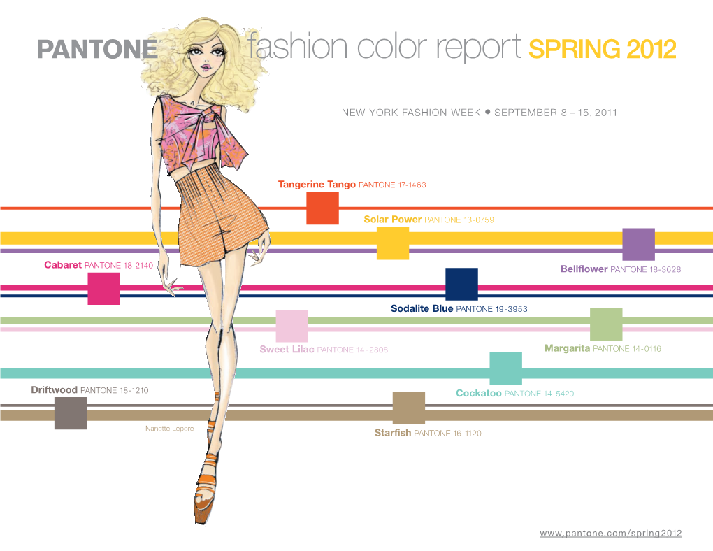 Pantone Fashion Color Report for Spring 2012