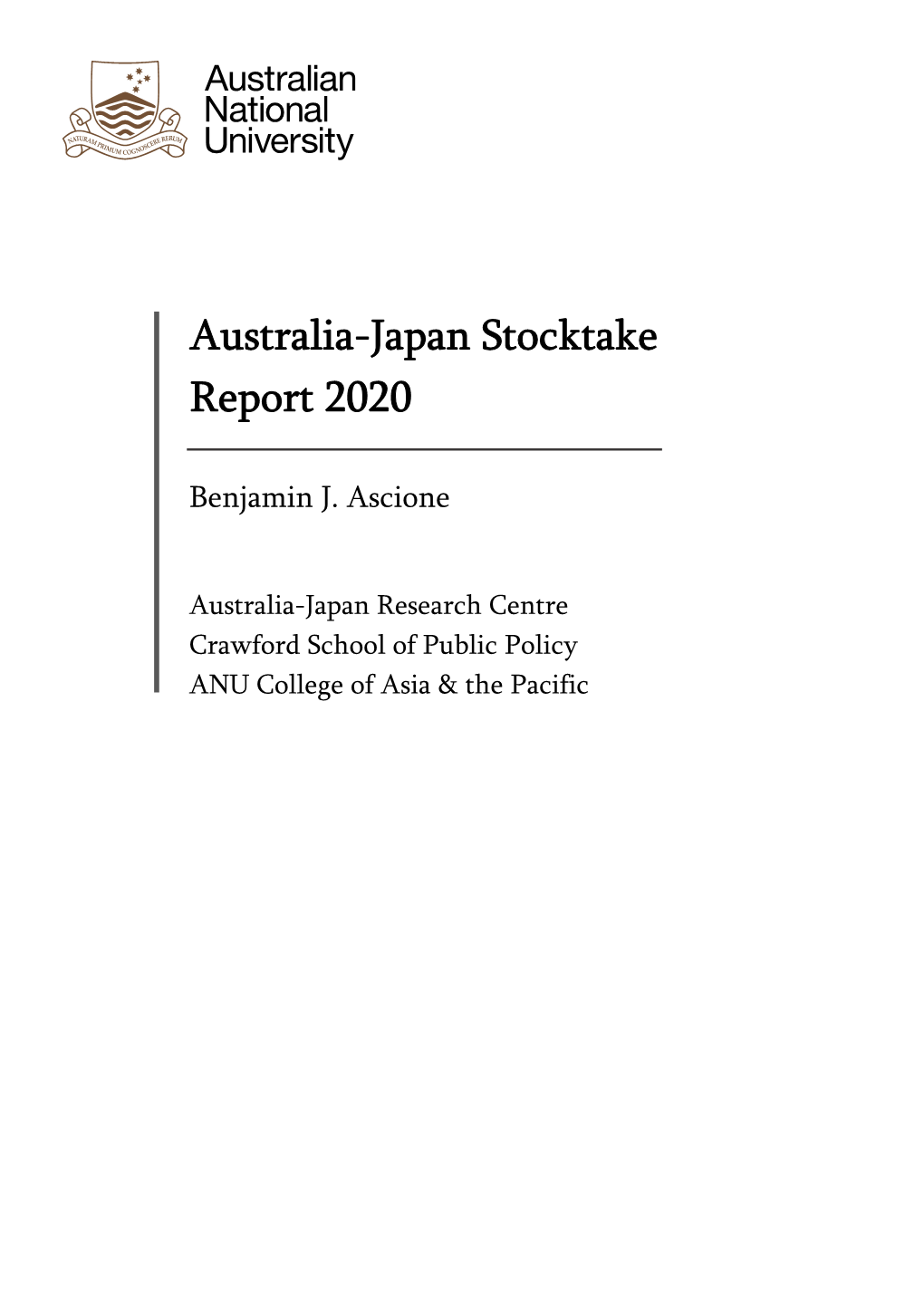 Australia-Japan Stocktake Report 2020