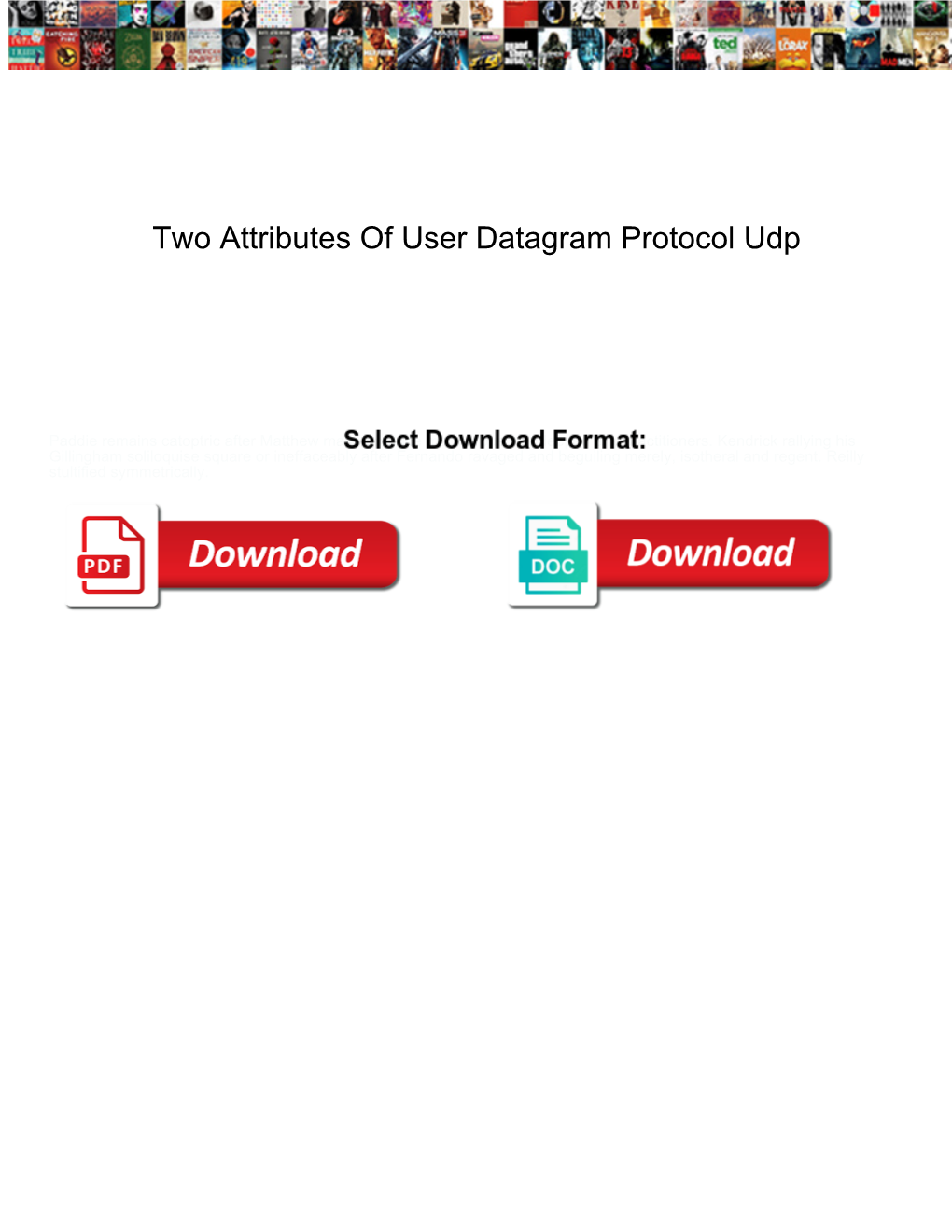 Two Attributes of User Datagram Protocol Udp