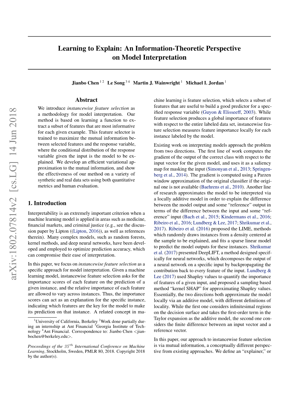 An Information-Theoretic Perspective on Model Interpretation