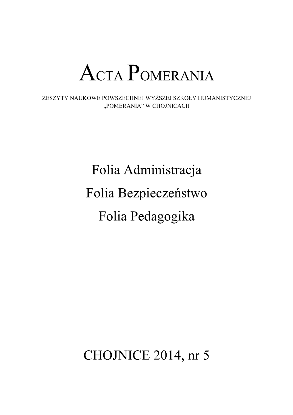 Acta Pomerania Nr 5