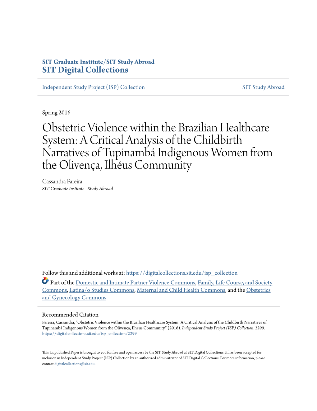 Obstetric Violence Within the Brazilian Healthcare System
