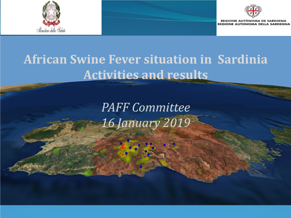 African Swine Fever Situation in Sardinia Activities and Results