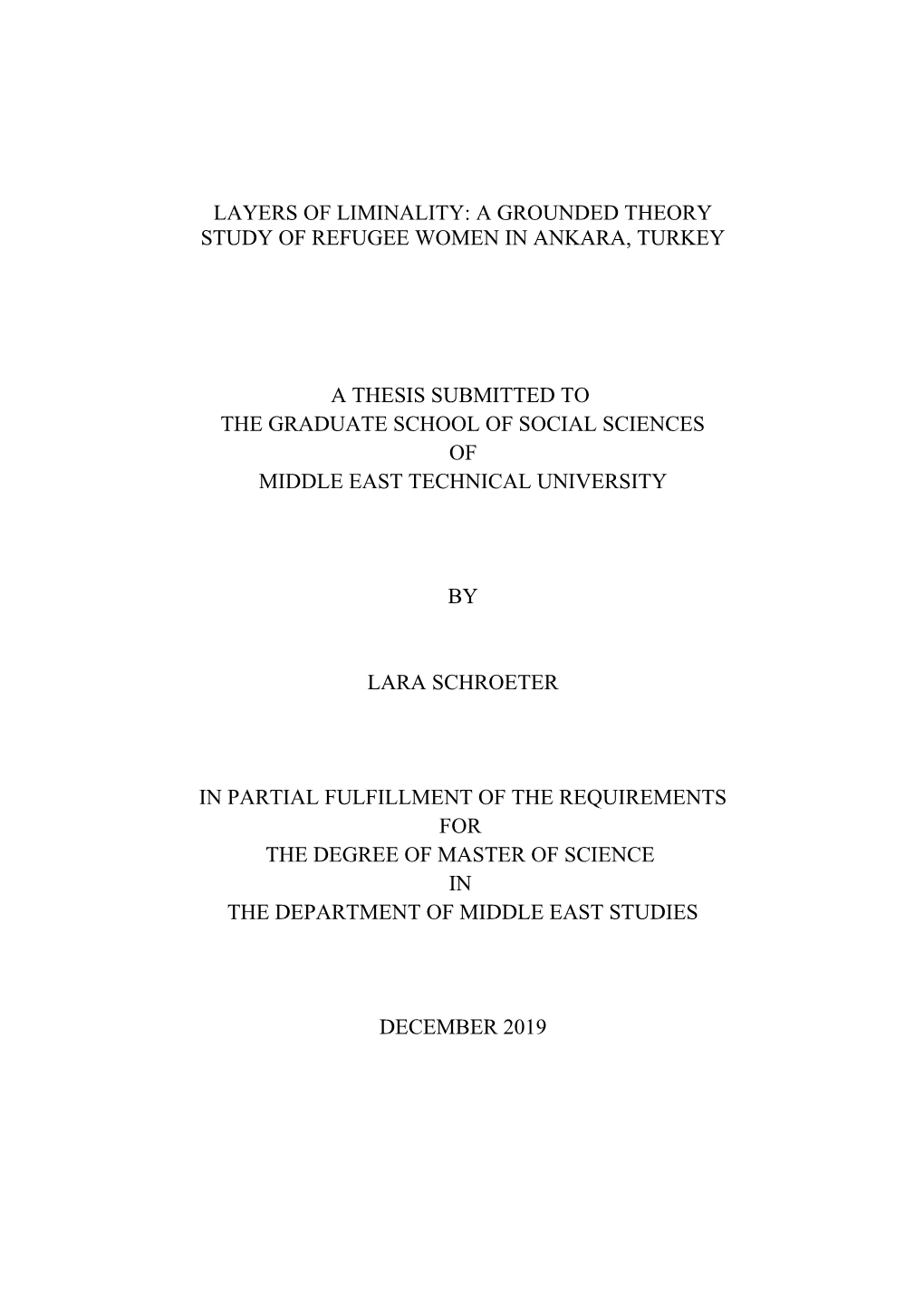 Layers of Liminality: a Grounded Theory Study of Refugee Women in Ankara, Turkey