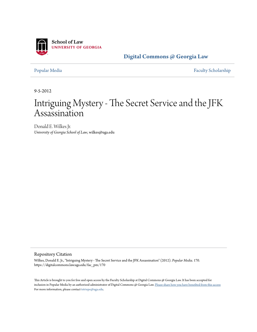 The Secret Service and the JFK Assassination