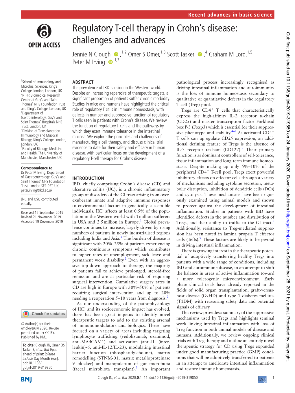 Regulatory T-Cell Therapy in Crohn's Disease: Challenges and Advances