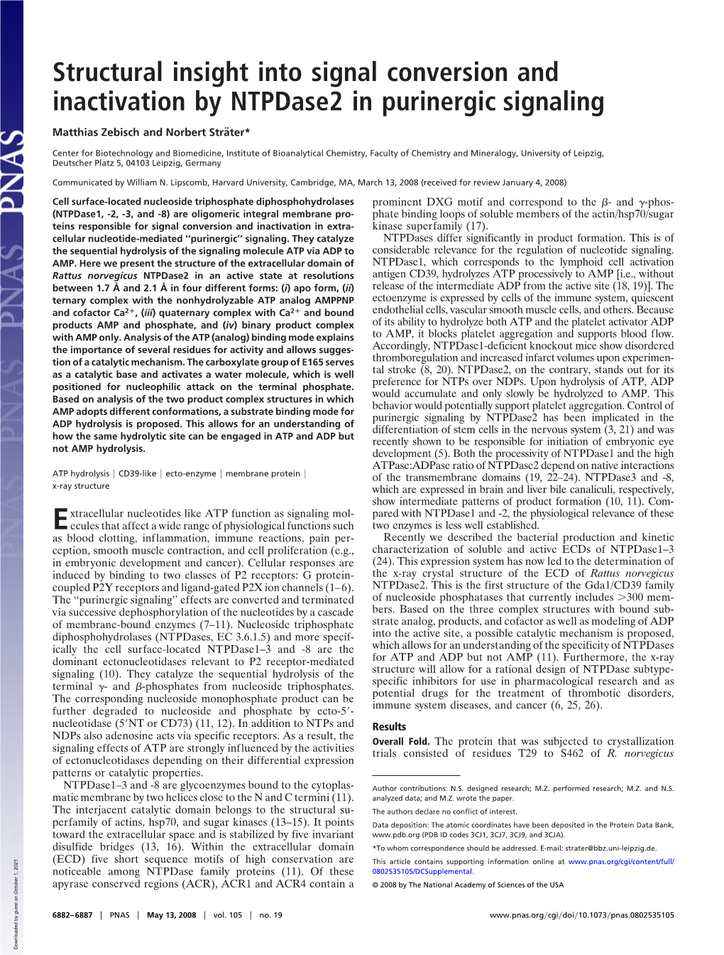 Structural Insight Into Signal Conversion and Inactivation by Ntpdase2 in Purinergic Signaling