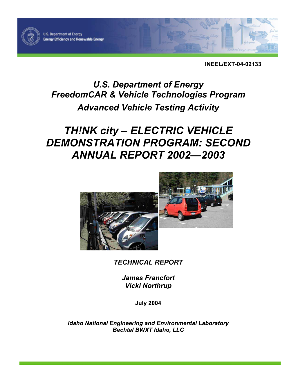 TH!NK City – ELECTRIC VEHICLE DEMONSTRATION PROGRAM: SECOND ANNUAL REPORT 2002—2003
