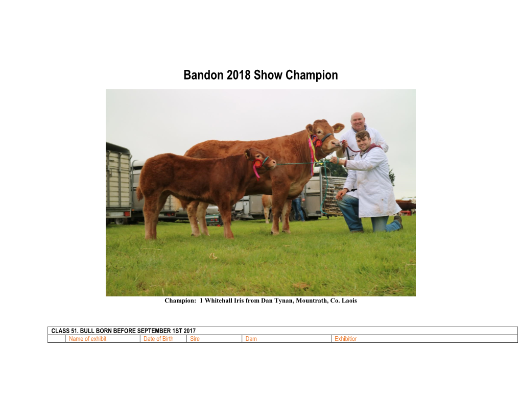 Bandon Show 2018