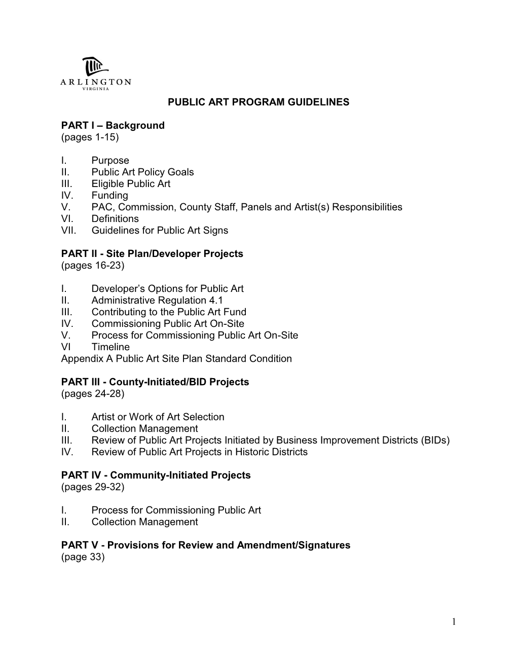 Public Art Program Guidelines