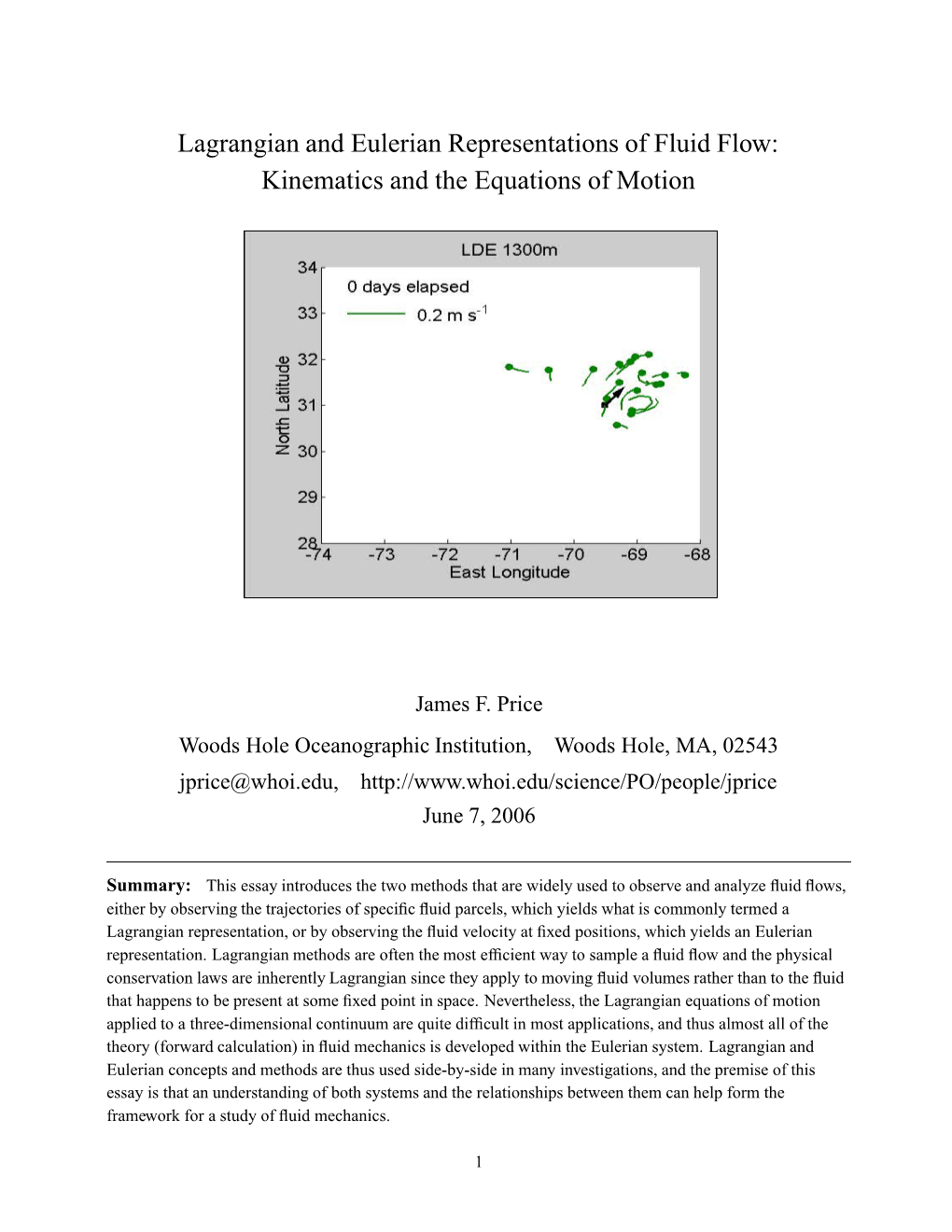 An Essay on Lagrangian and Eulerian Kinematics of Fluid Flow