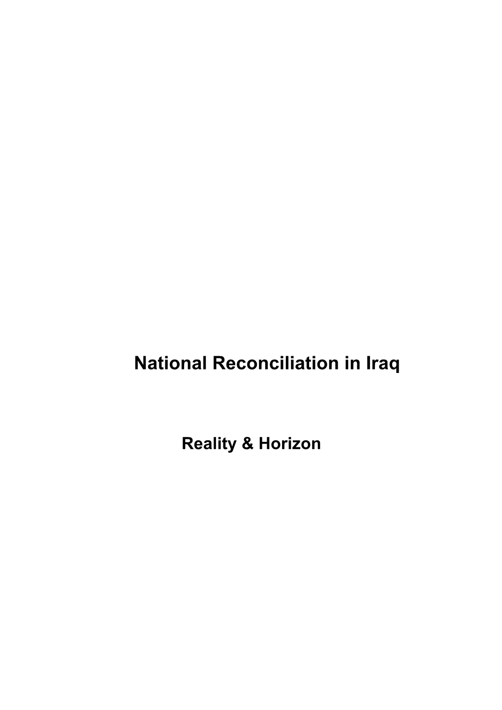 National Reconciliation in Iraq