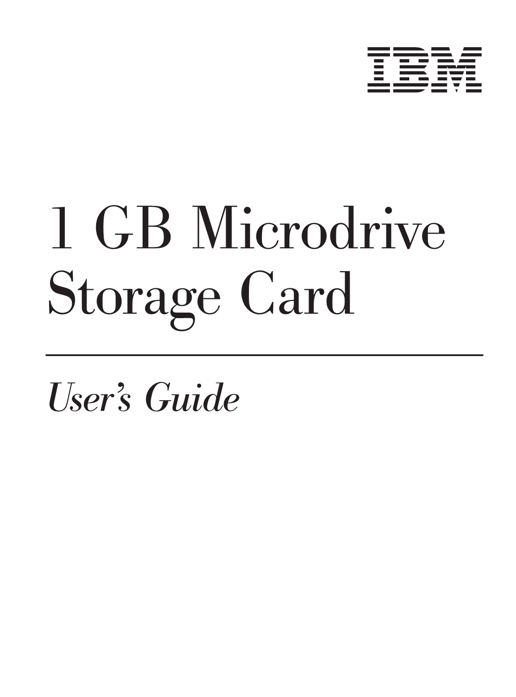 1 GB Microdrive Storage Card: User’S Guide Preface