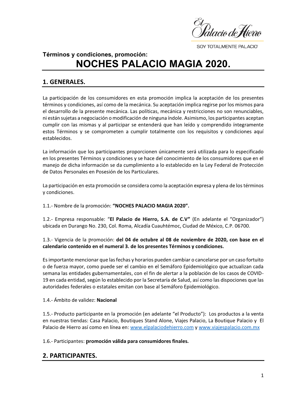 Noches Palacio Magia 2020