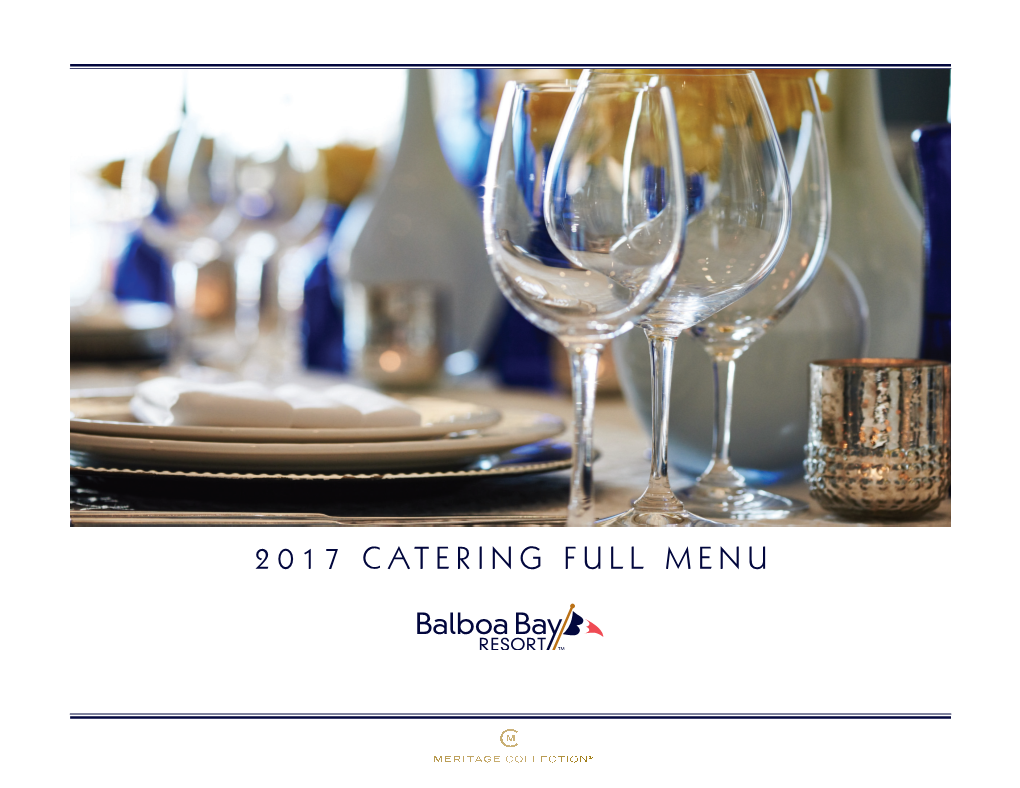 2017 Catering Full Menu Catering Policies