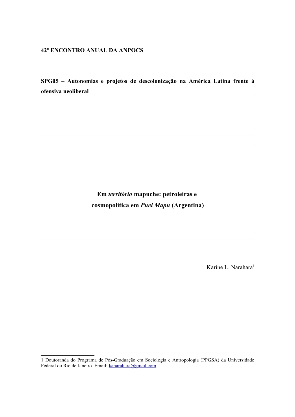 Em Território Mapuche: Petroleiras E Cosmopolítica Em Puel Mapu (Argentina)