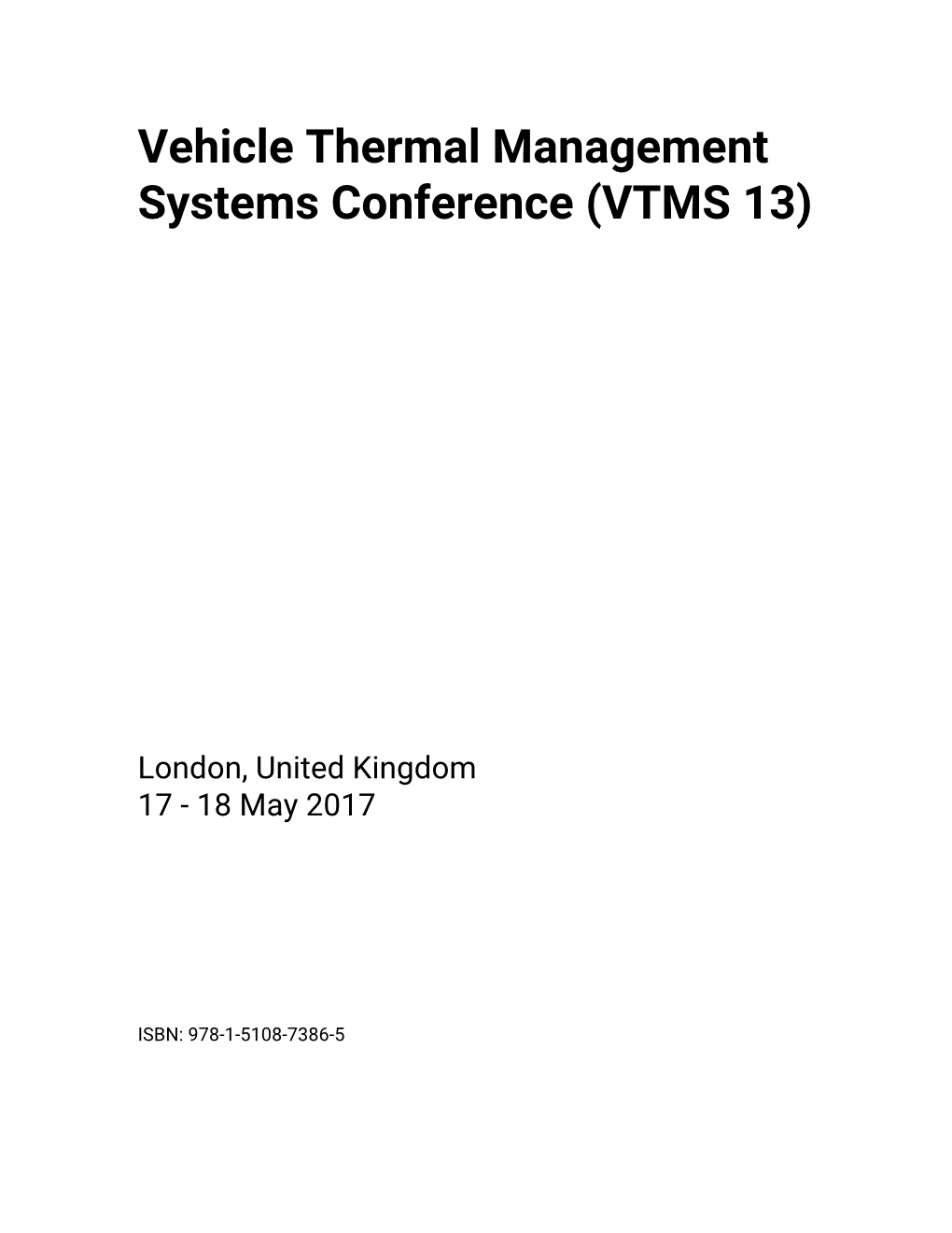 Vehicle Thermal Management Systems