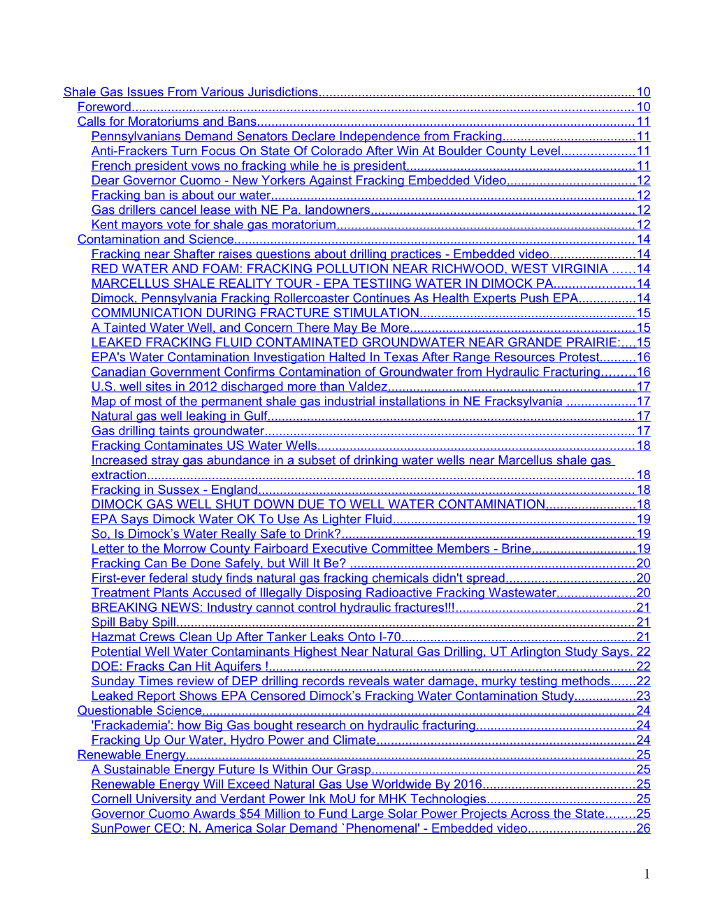 Shale Gas Issues from Various Jurisdictions