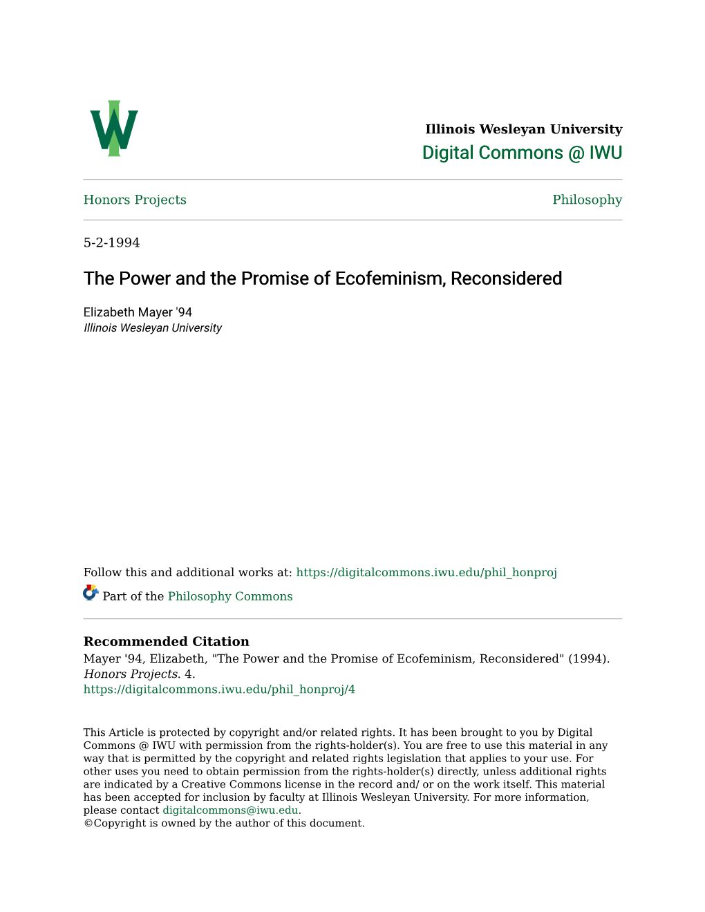 The Power and the Promise of Ecofeminism, Reconsidered