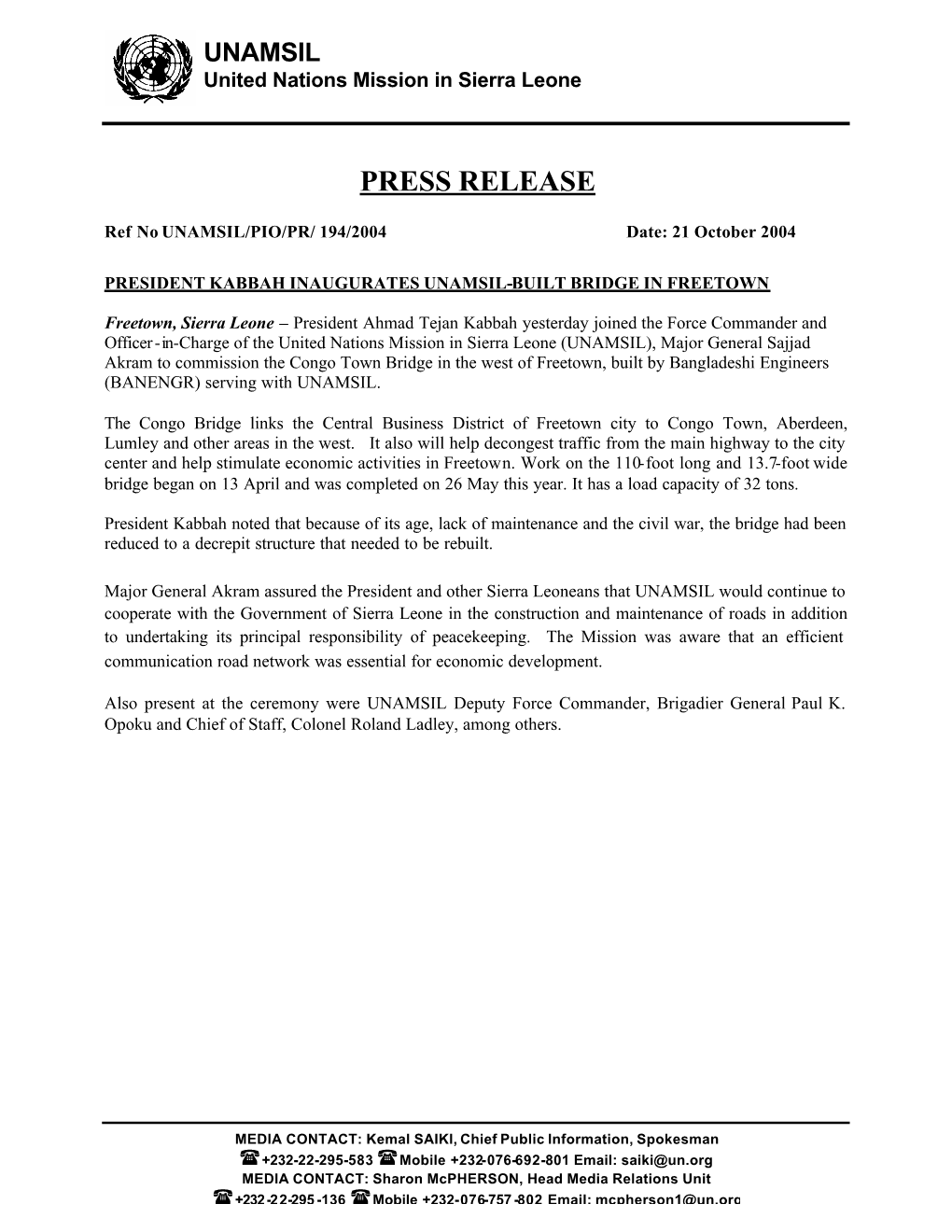 Press Release