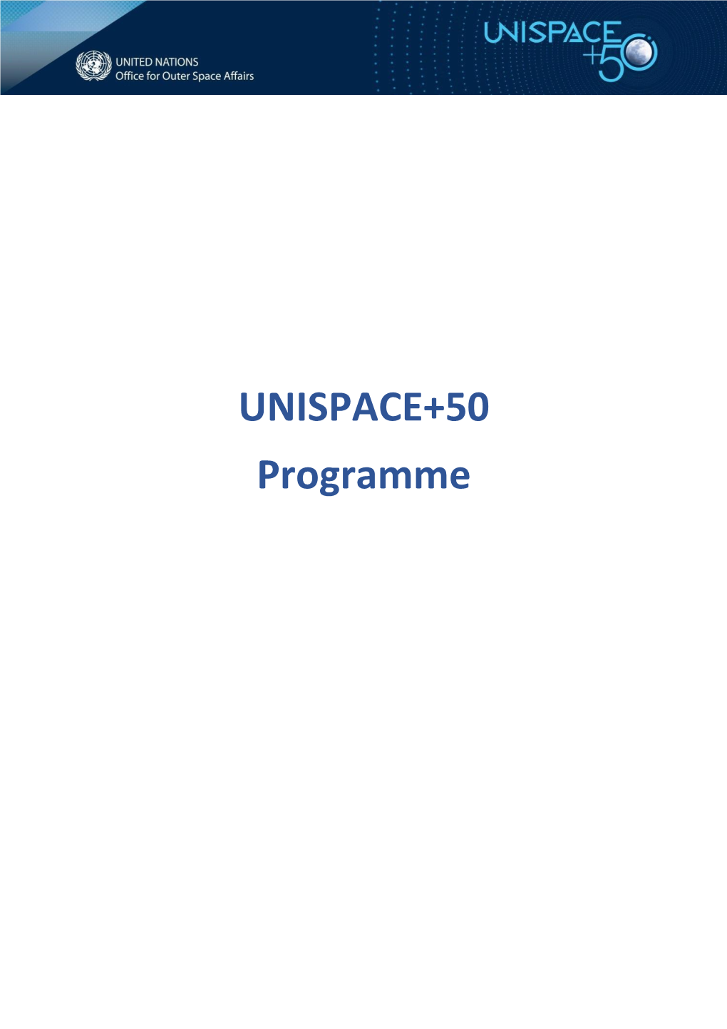 UNISPACE+50 Programme