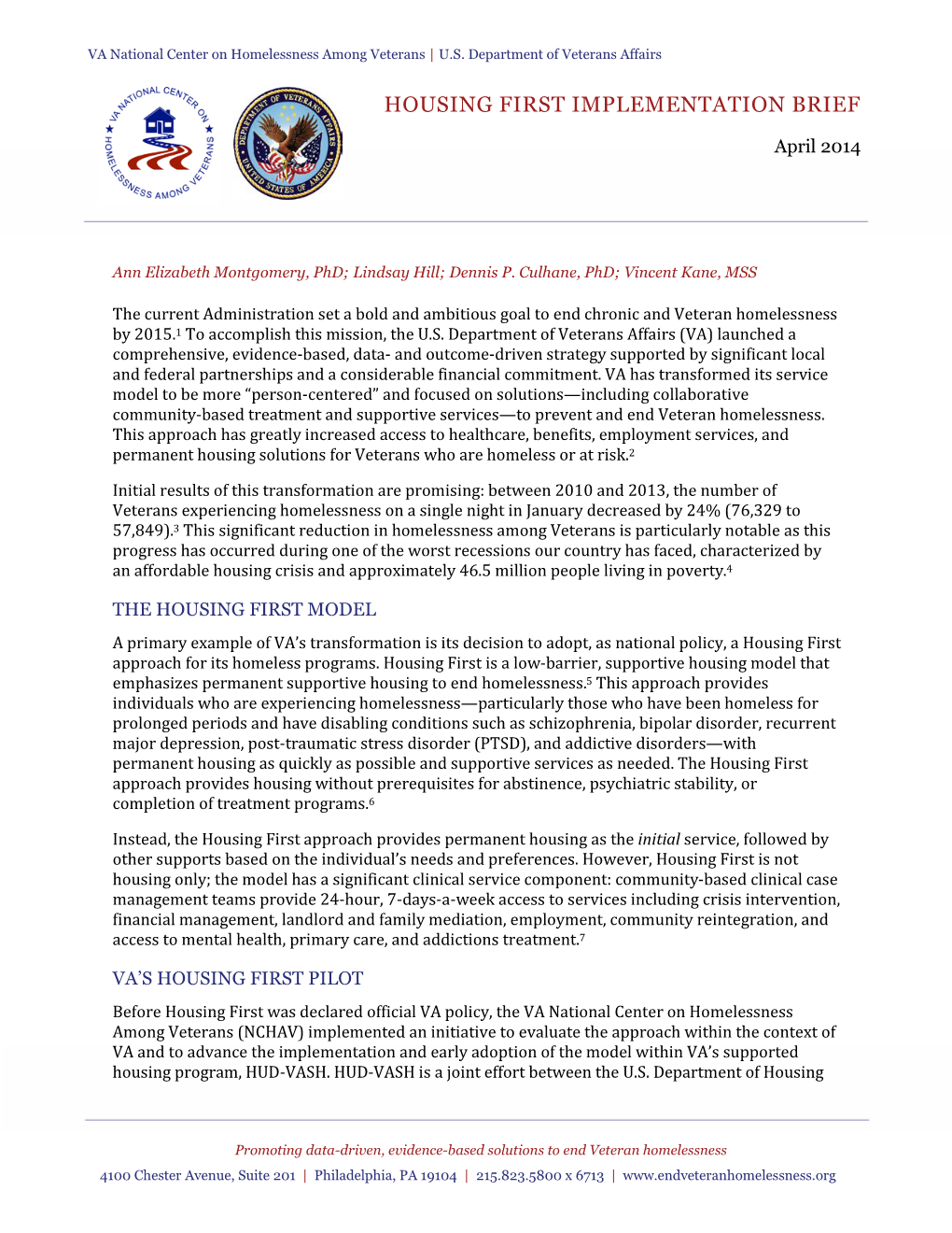 Housing First Implementation Brief