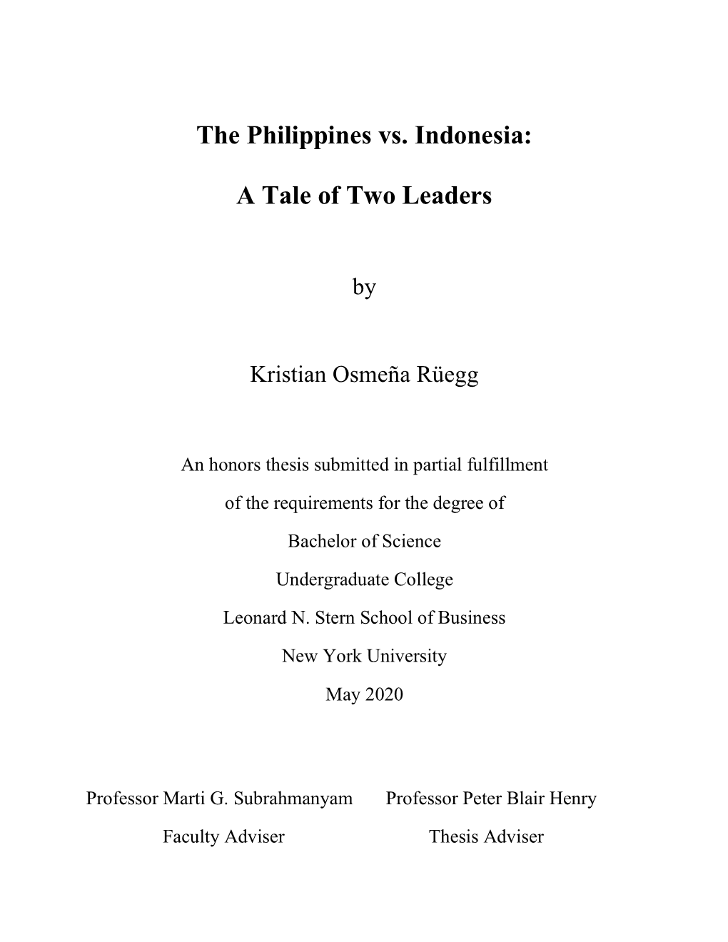 The Philippines Vs. Indonesia: a Tale of Two Leaders