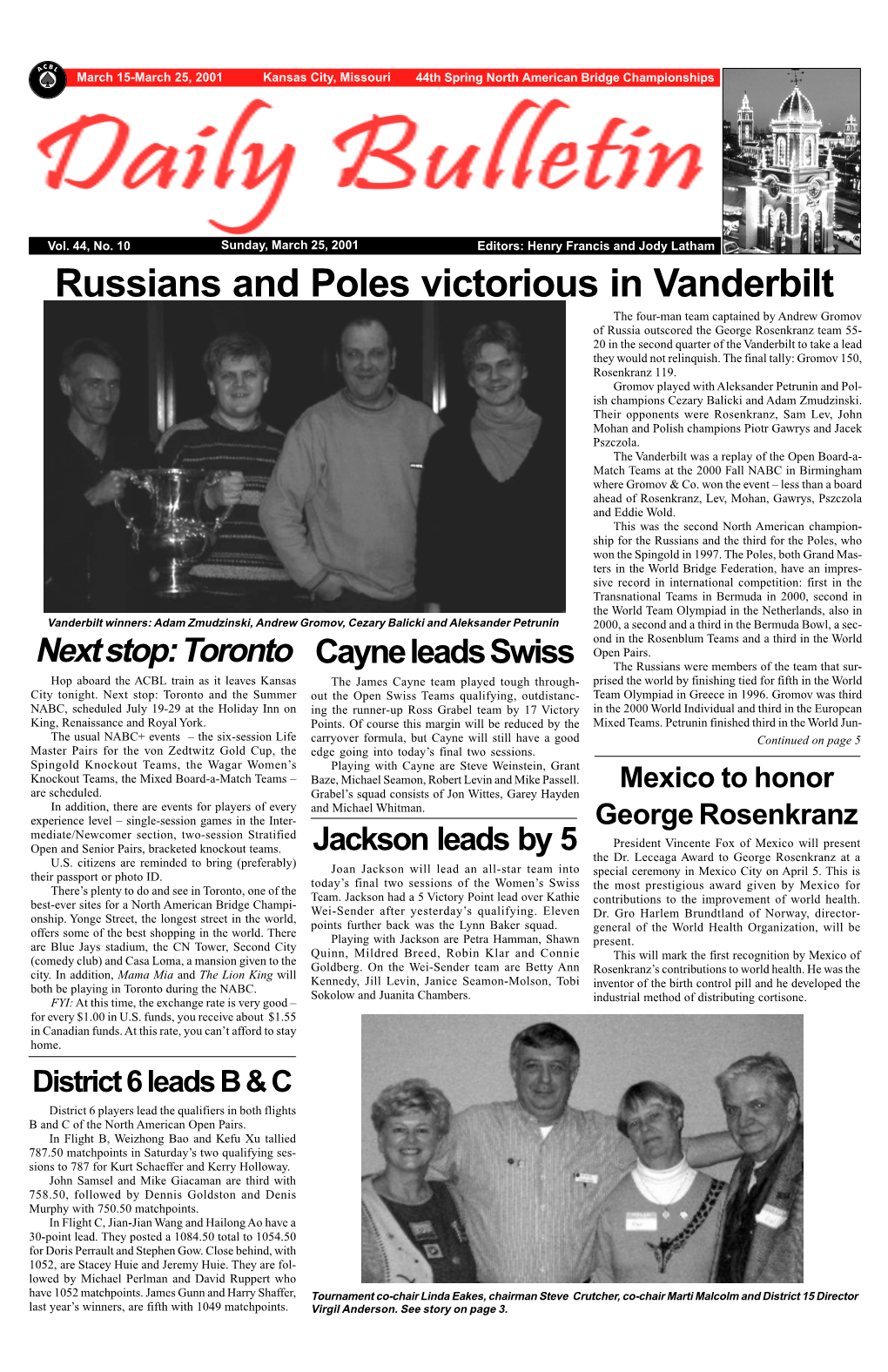 Russians and Poles Victorious in Vanderbilt