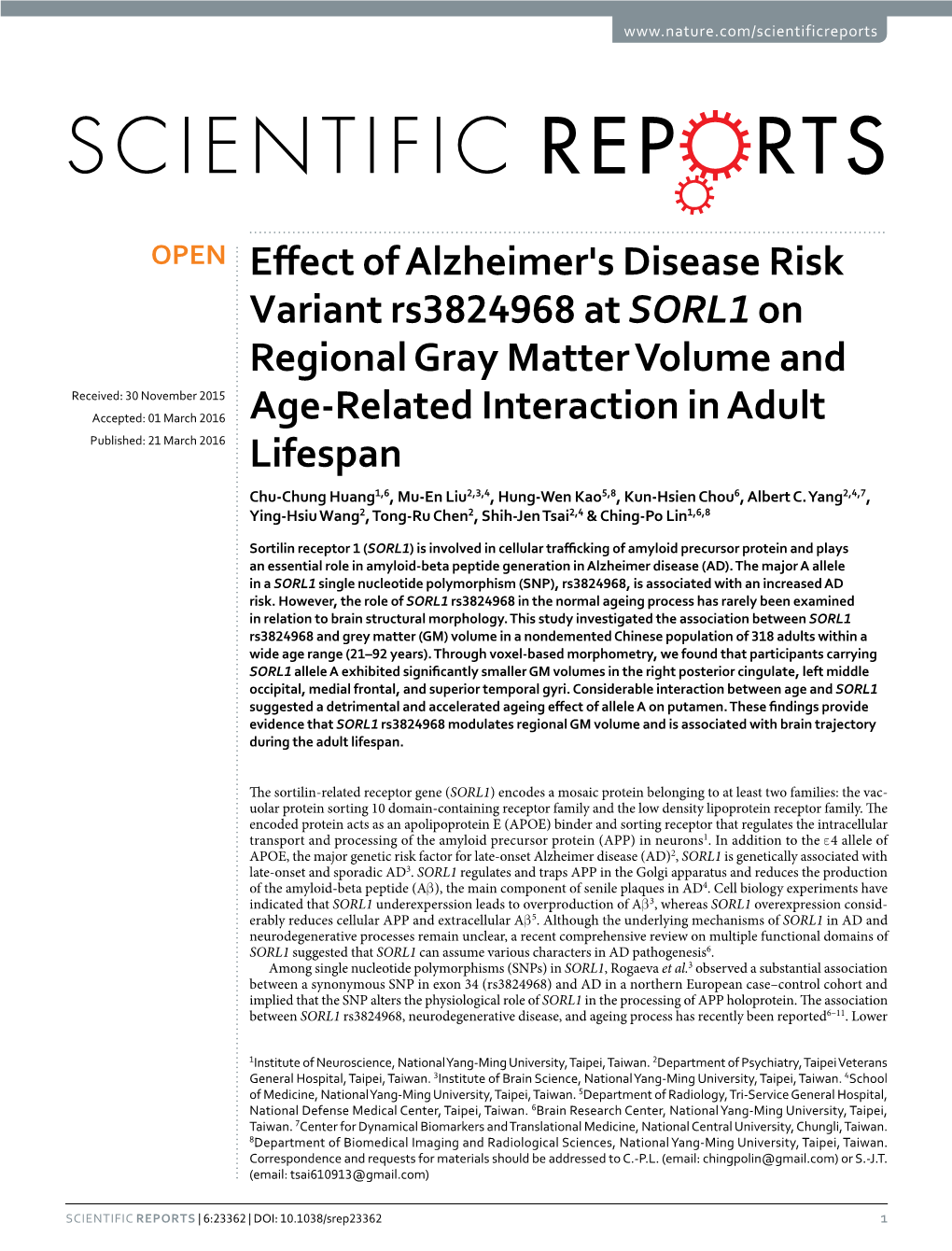 Effect of Alzheimer's Disease Risk Variant Rs3824968 at SORL1 On