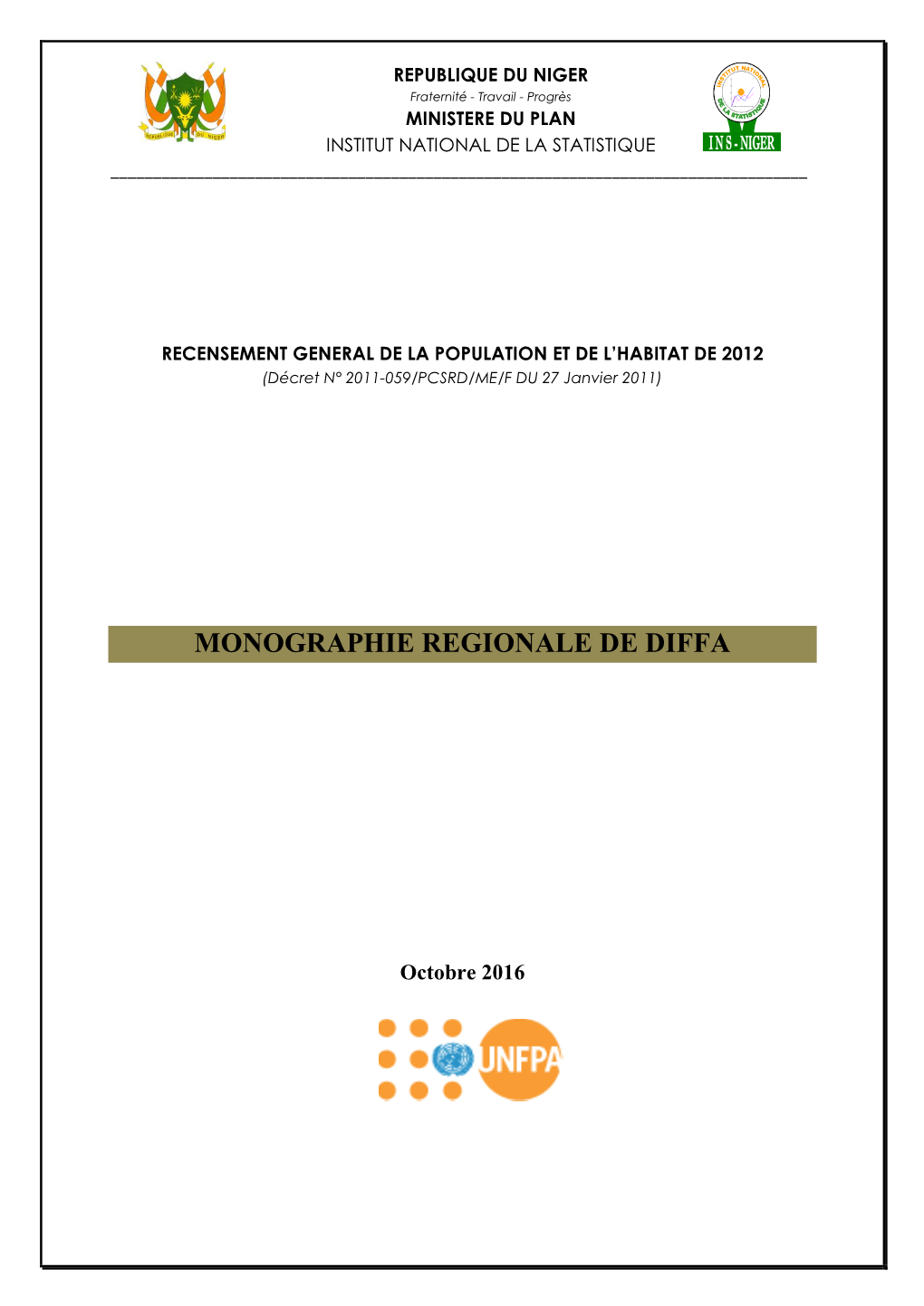 Monographie Regionale De Diffa