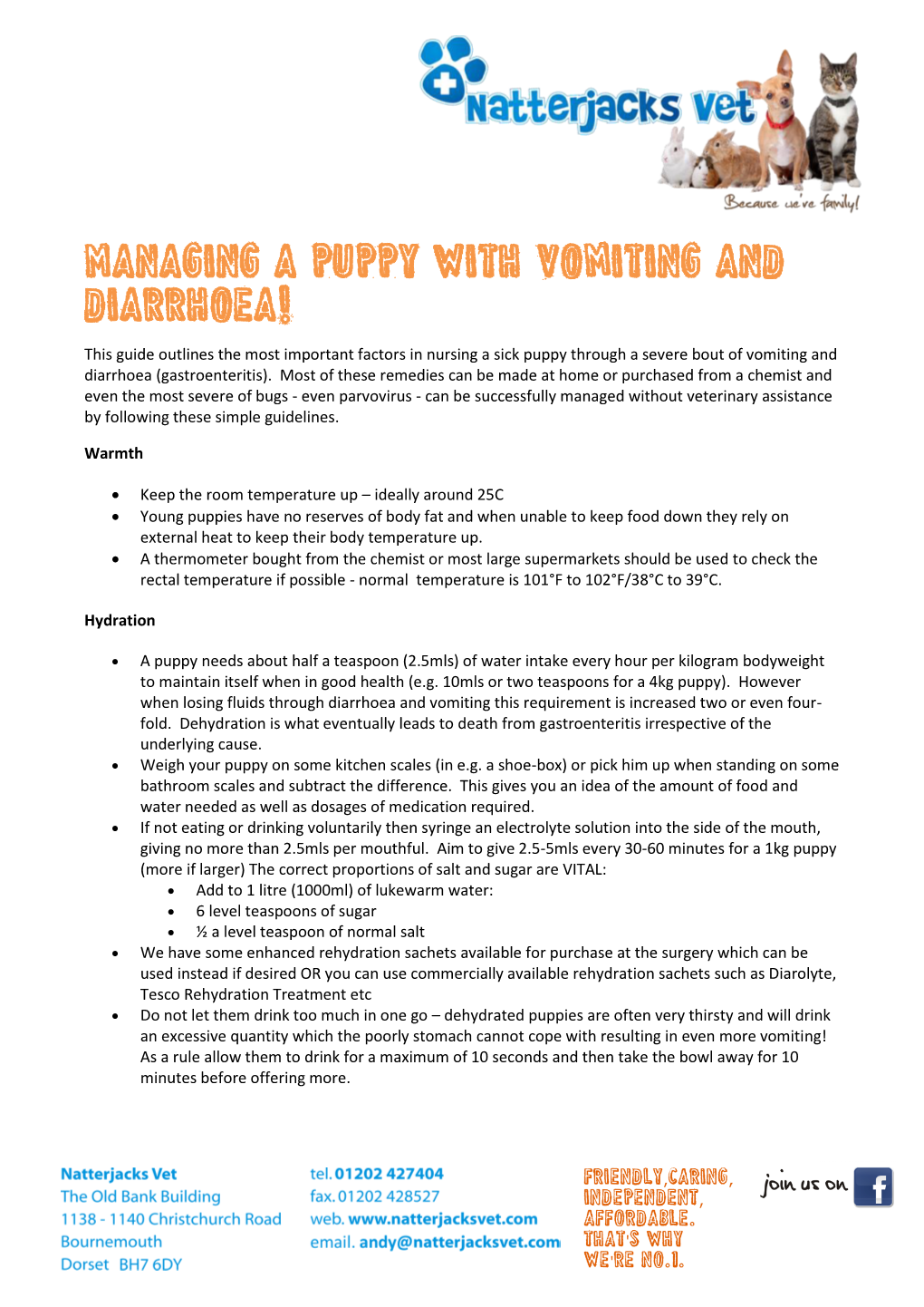 Managing a Puppy with Vomiting and Diarrhoea!