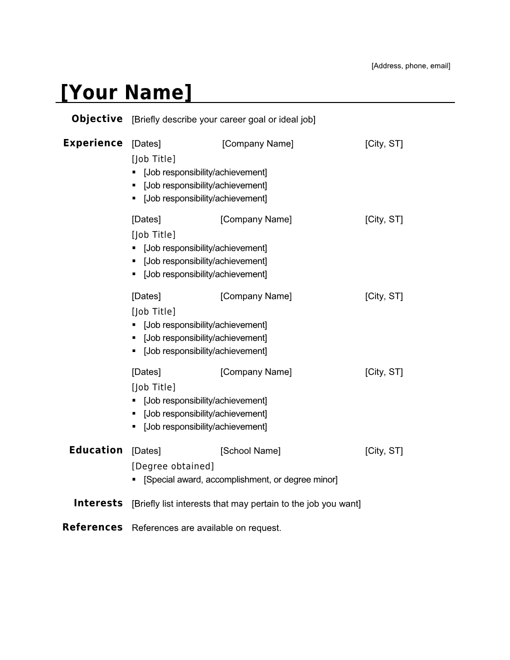 Chronological Resume - CV (Modern Design)