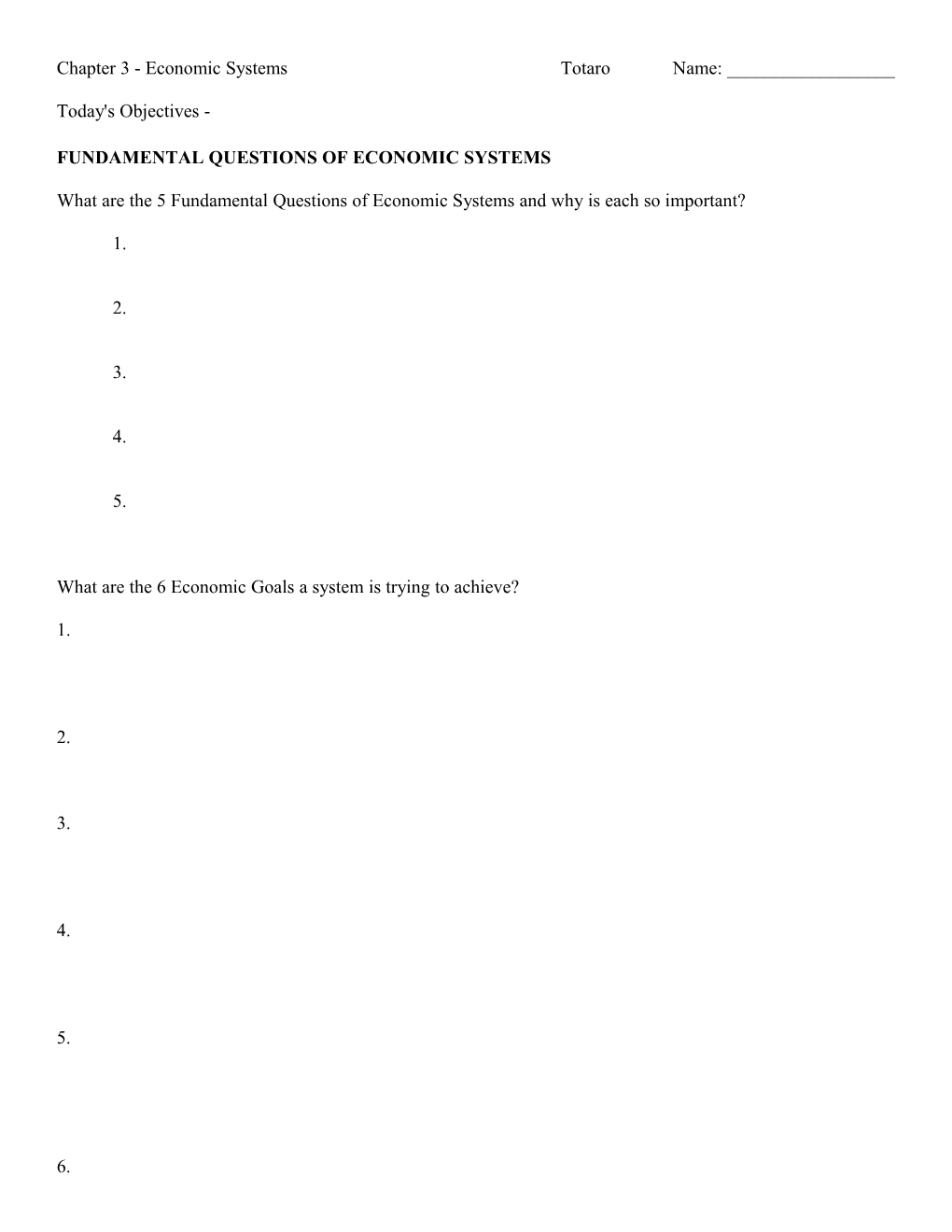 Chapter 3 - Economic Systems