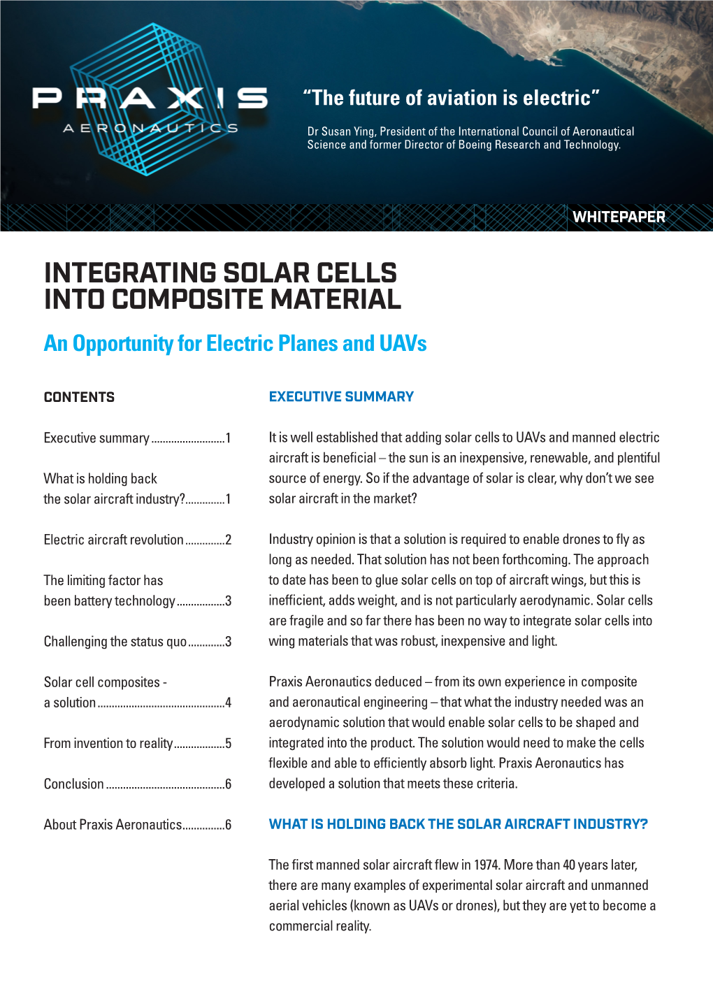 INTEGRATING SOLAR CELLS INTO COMPOSITE MATERIAL an Opportunity for Electric Planes and Uavs