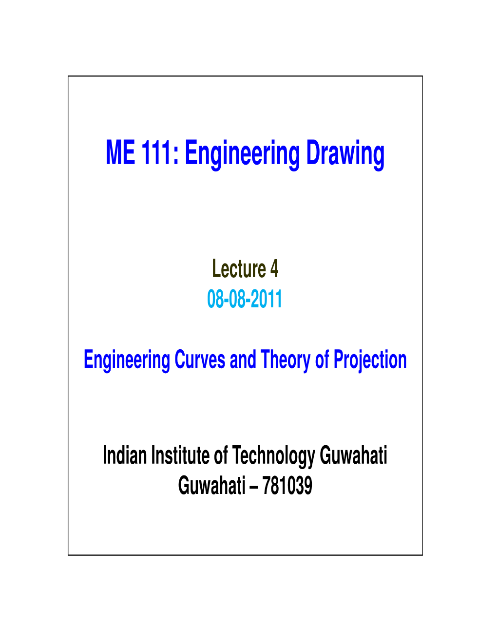 Engineering Curves and Theory of Projections