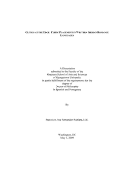 A Dissertation Submitted to the Faculty of the Graduate School of Arts And