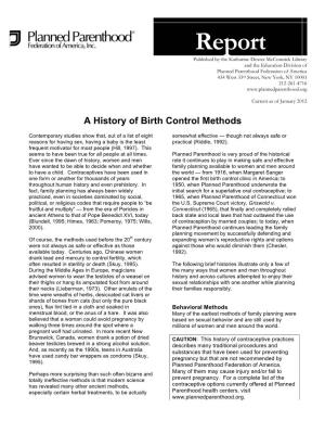 A History of Birth Control Methods