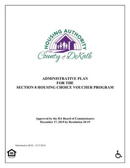 Administrative Plan for the Section 8 Housing Choice Voucher Program